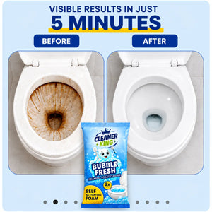 Cleaner King Bubble Fresh Foaming Toilet Cleaner – Pack of 4 Powder Pouches thumbnail 2
