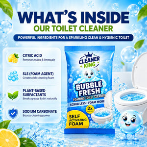 Cleaner King Bubble Fresh Foaming Toilet Cleaner – Pack of 4 Powder Pouches thumbnail 8