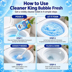 Cleaner King Bubble Fresh Foaming Toilet Cleaner – Pack of 4 Powder Pouches thumbnail 3